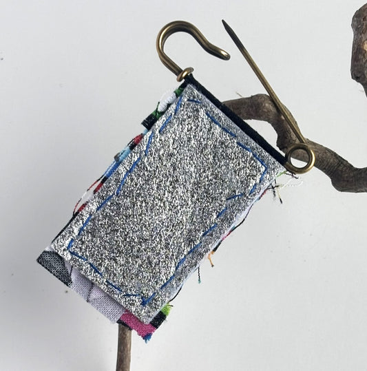 OOAK Beaded Blue Starburst Brooch