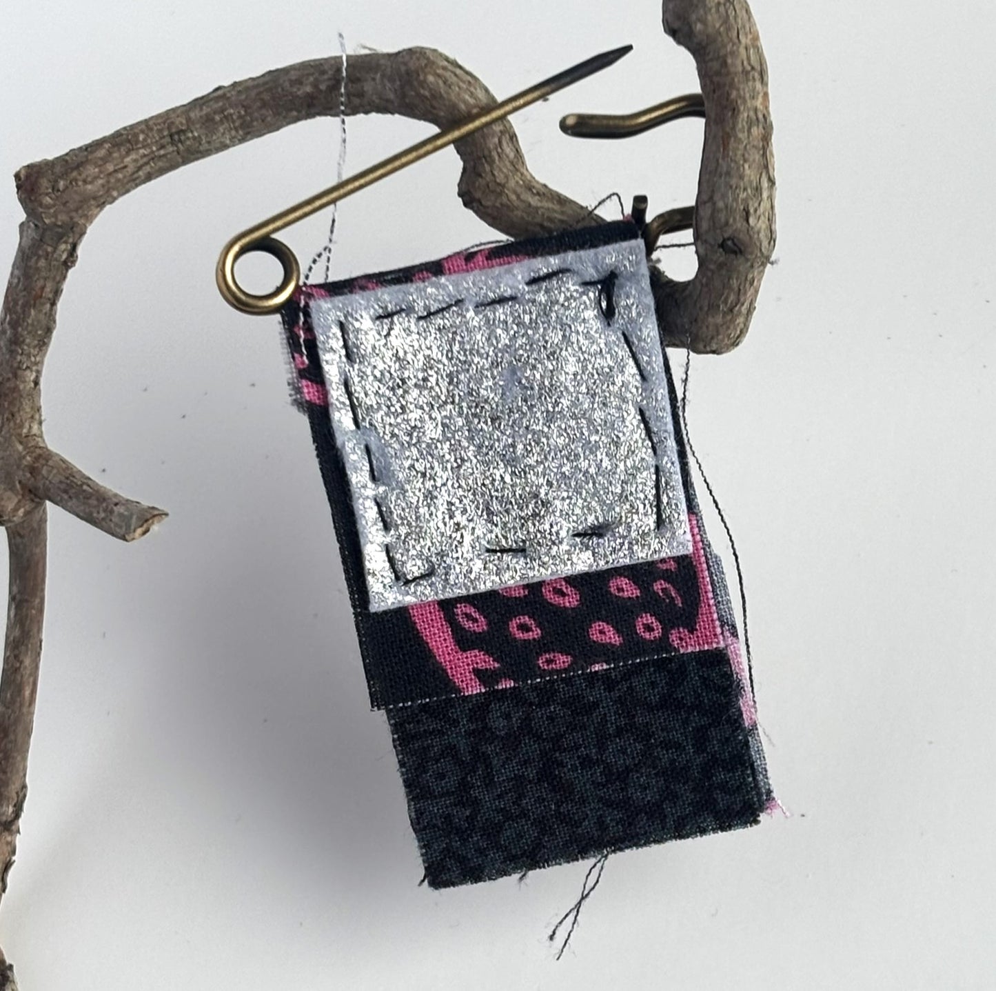 OOAK Black & Multi-Colored Beaded Brooch