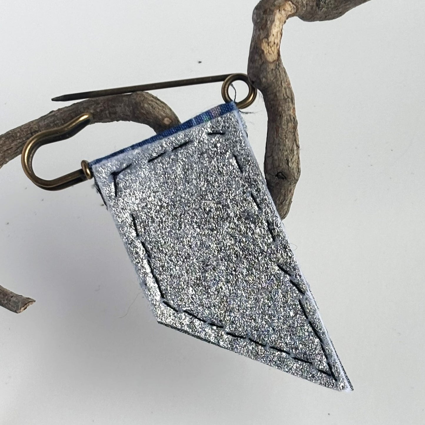 OOAK Abstract Blue, Black, & Pink Brooch