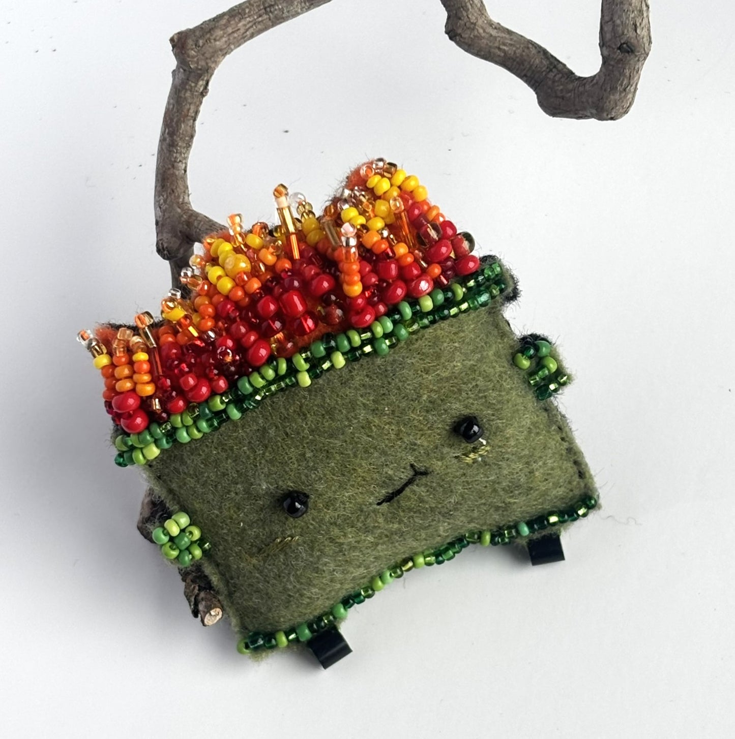 OOAK Dumpster Fire Brooch