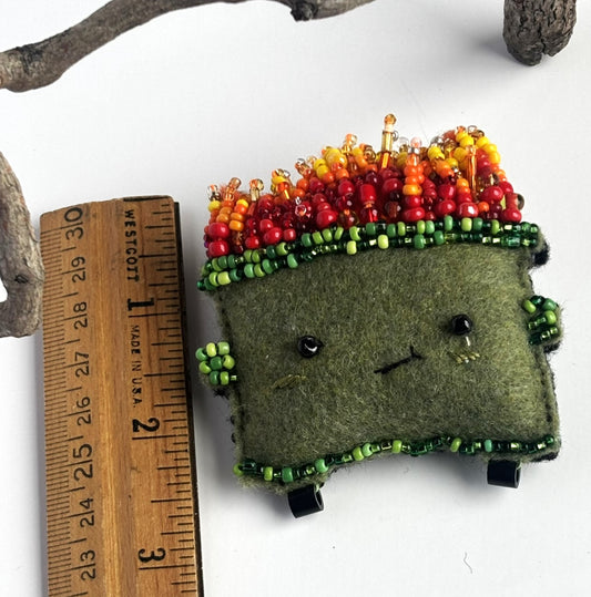 OOAK Dumpster Fire Brooch
