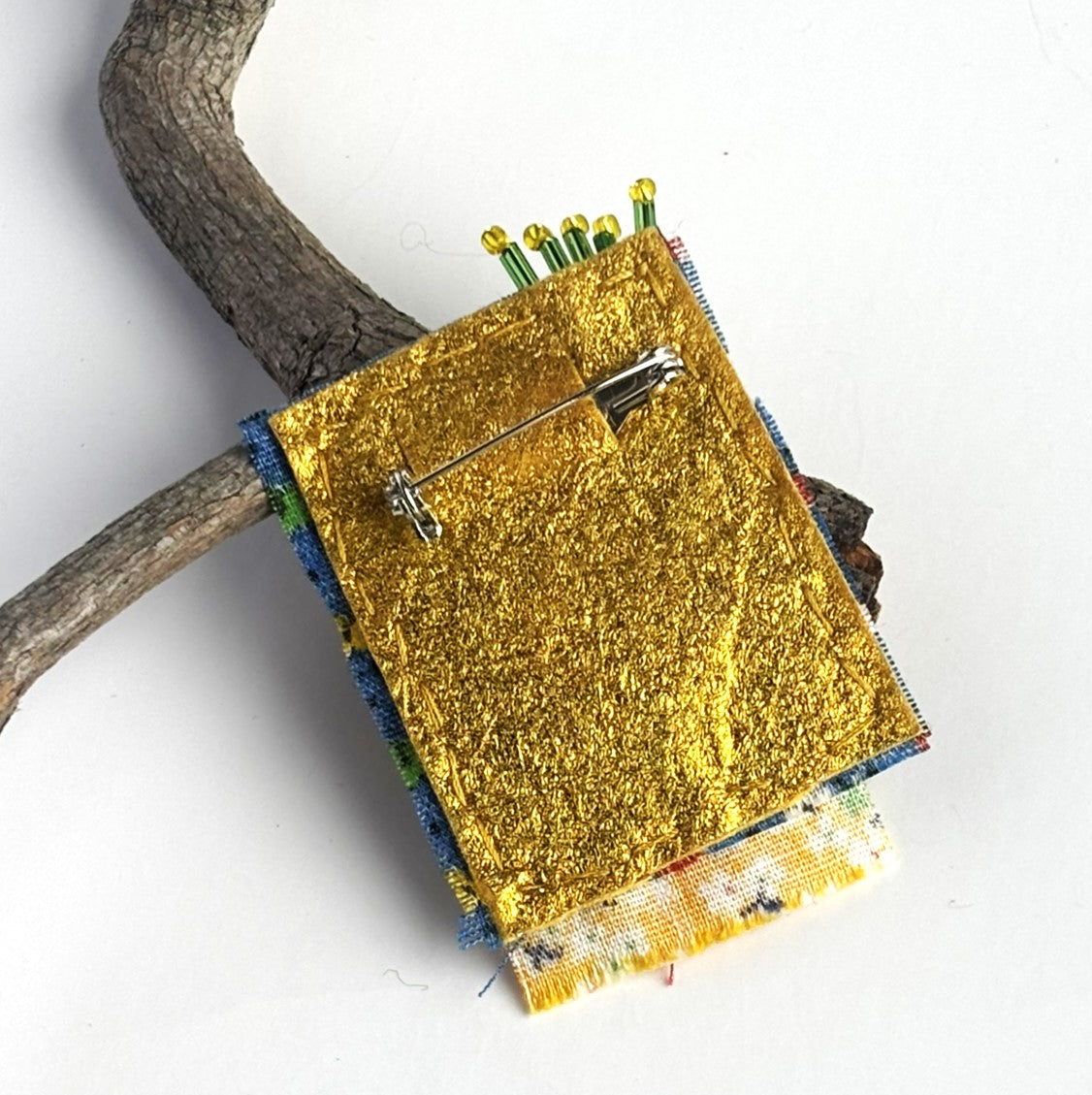 OOAK Yellow, Blue, & Red Brooch