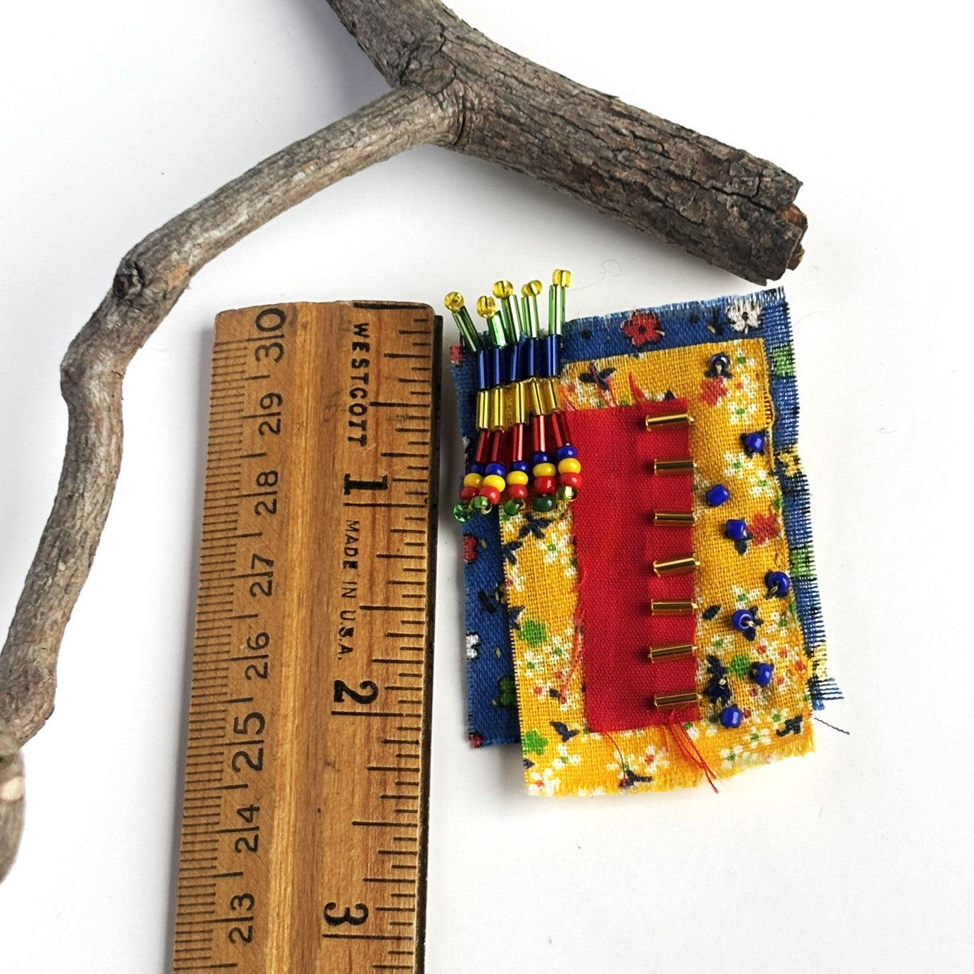 OOAK Yellow, Blue, & Red Brooch