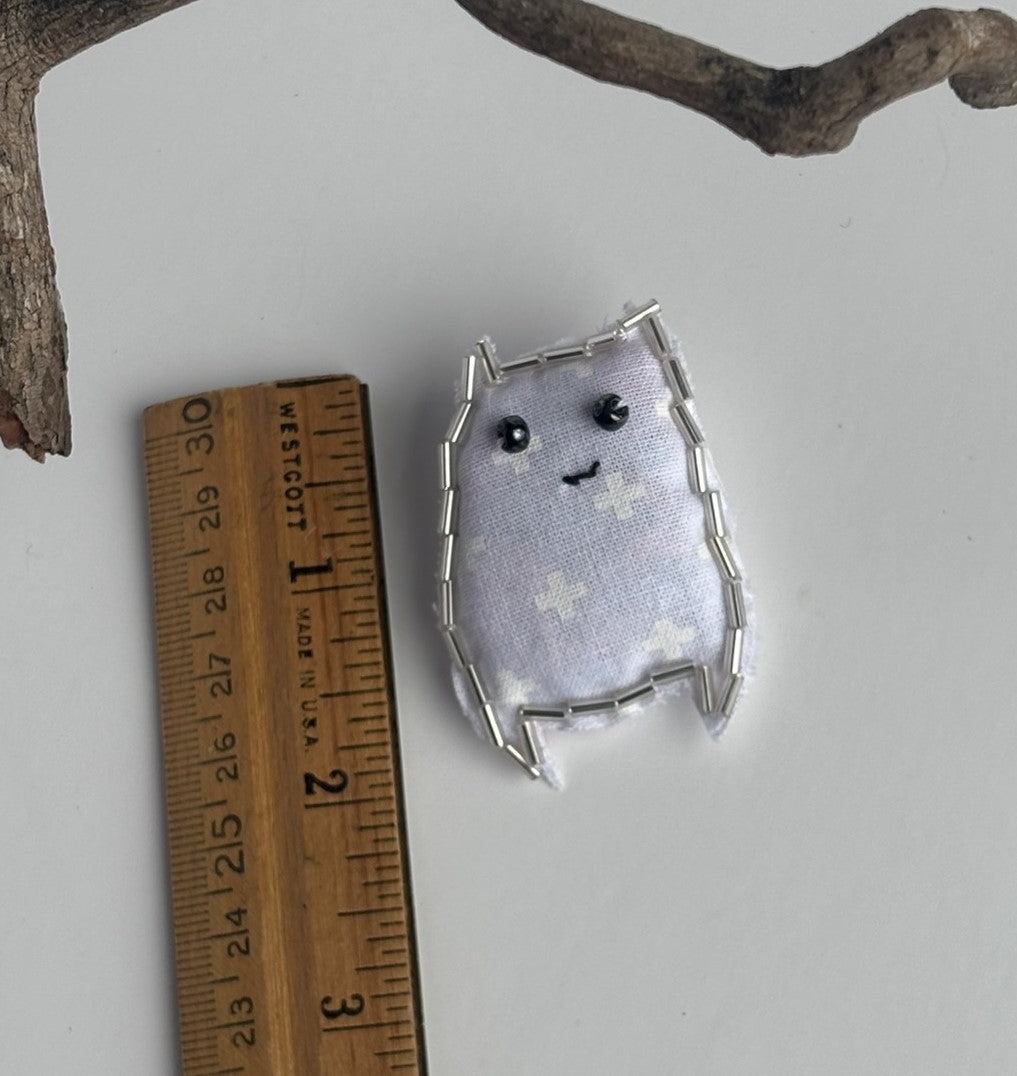 OOAK Ghost Brooch