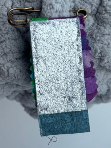 OOAK Beaded Textile Brooch - Teal, Purple, Blue