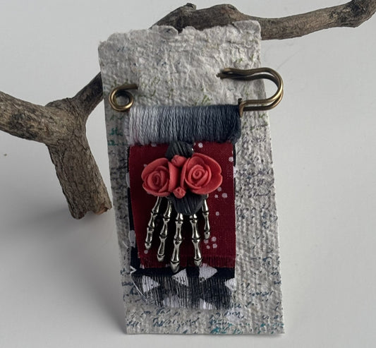OOAK Skeleton Hand Brooch