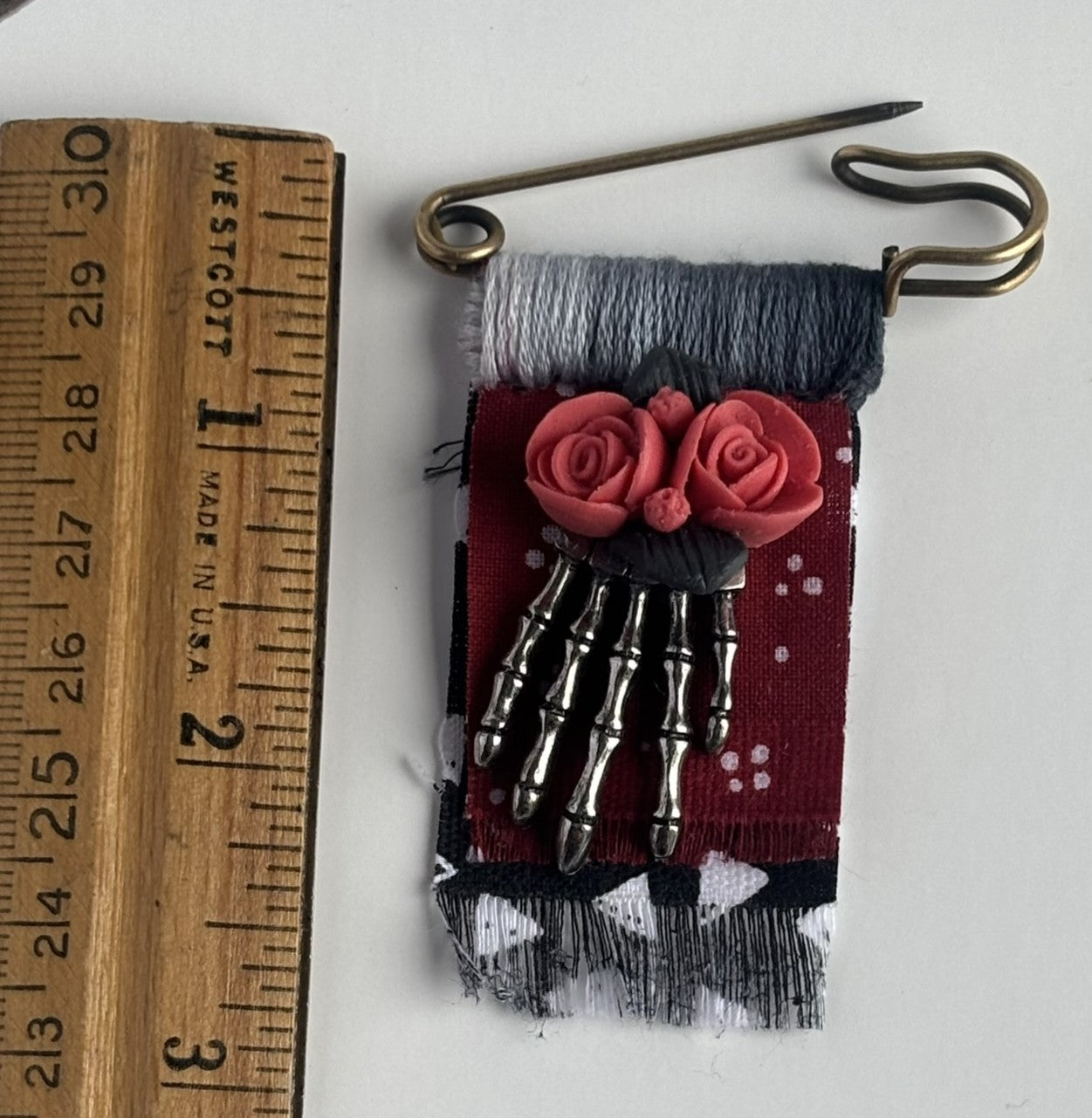 OOAK Skeleton Hand Brooch