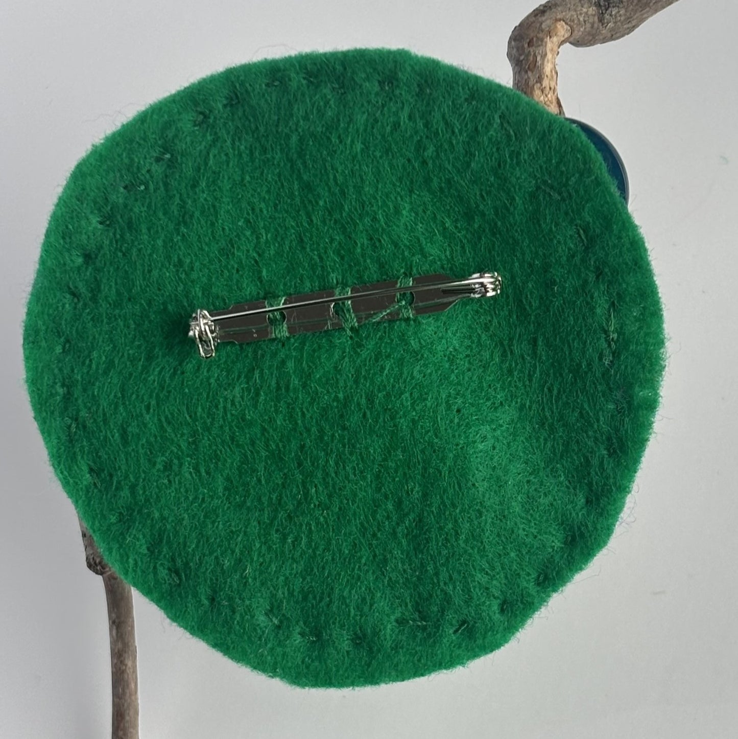 OOAK Green & Purple Abstract Circle Brooch