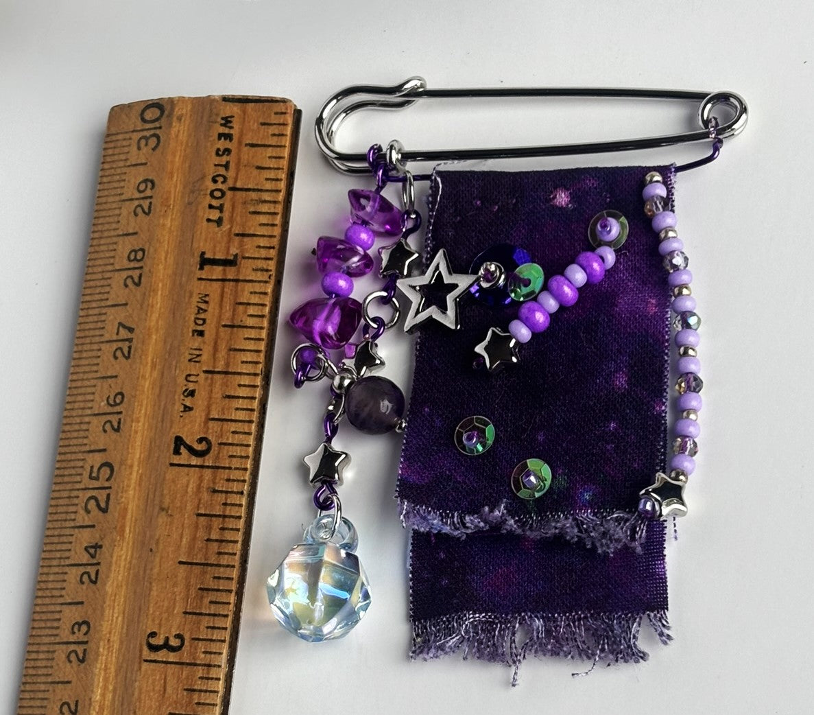 OOAK Purple Brooch