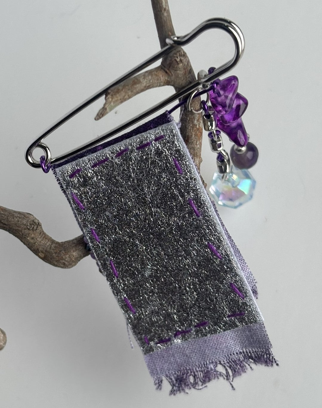 OOAK Purple Brooch
