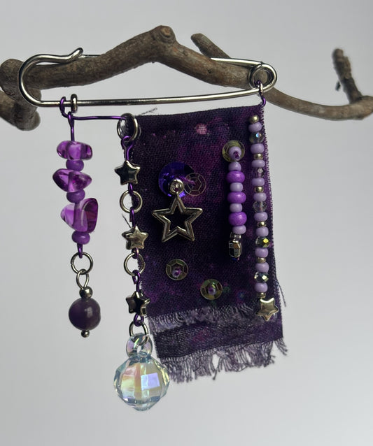 OOAK Purple Brooch