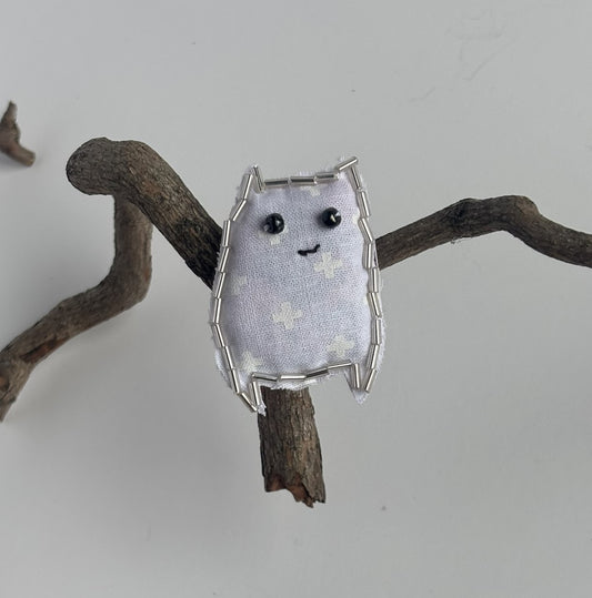 OOAK Ghost Brooch